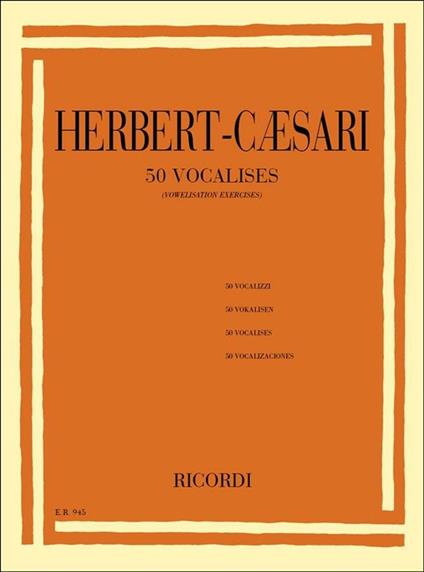  50 Vocalises. Mezzo Voice -  Edgar Herbert - copertina