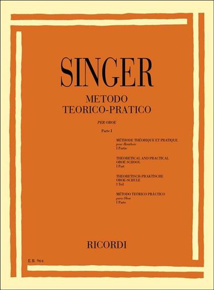  Metodo Teorico. Parte 1. Pratico per Oboe -  Sigismondo Singer - copertina