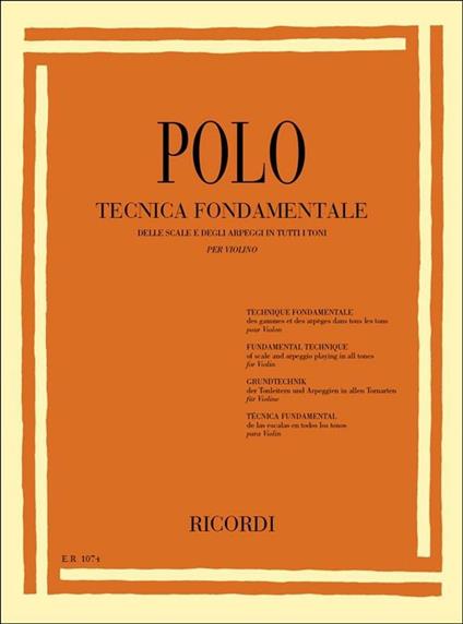  Tecnica fondamentale delle scale e degli arpeggi. violino -  Enrico Polo - copertina