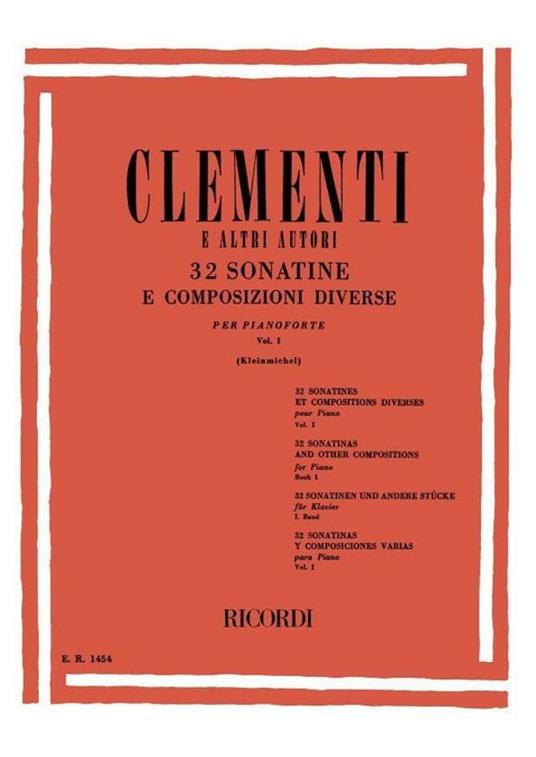  32 Sonatine e Composizioni Diverse. Clementi. Pianoforte. Kleinmichel - copertina