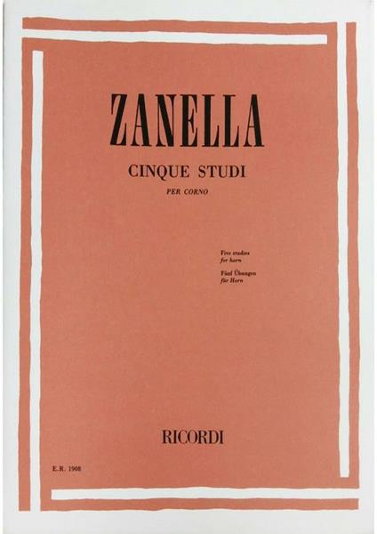  5 Studi. per Corno -  Amilcare Zanella - copertina