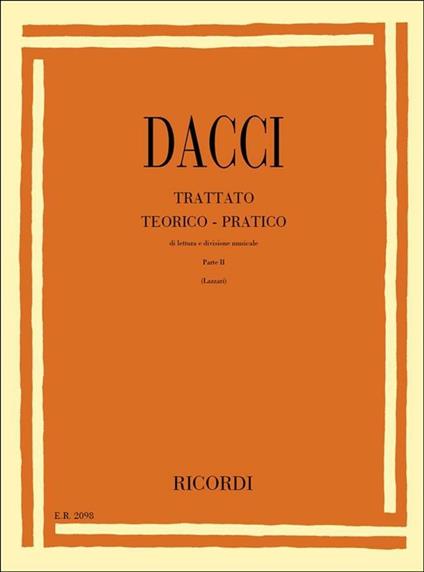  Trattato Teorico-Pratico di Lettura e Divisione parte 2 -  Giusto Dacci - copertina