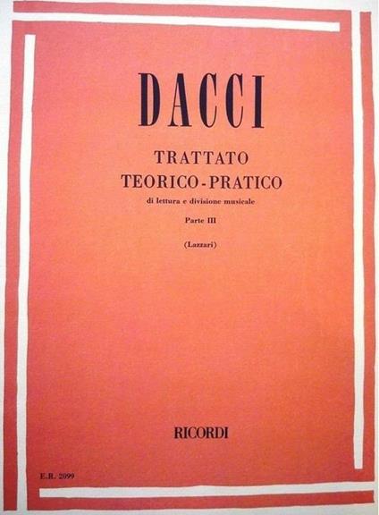  Trattato Teorico-Pratico di Lettura e Divisione parte 3 -  Giusto Dacci - copertina