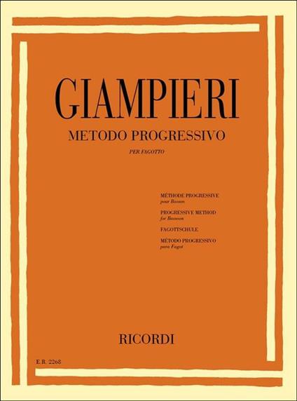  Metodo Progressivo. per Fagotto -  Alamiro Giampieri - copertina