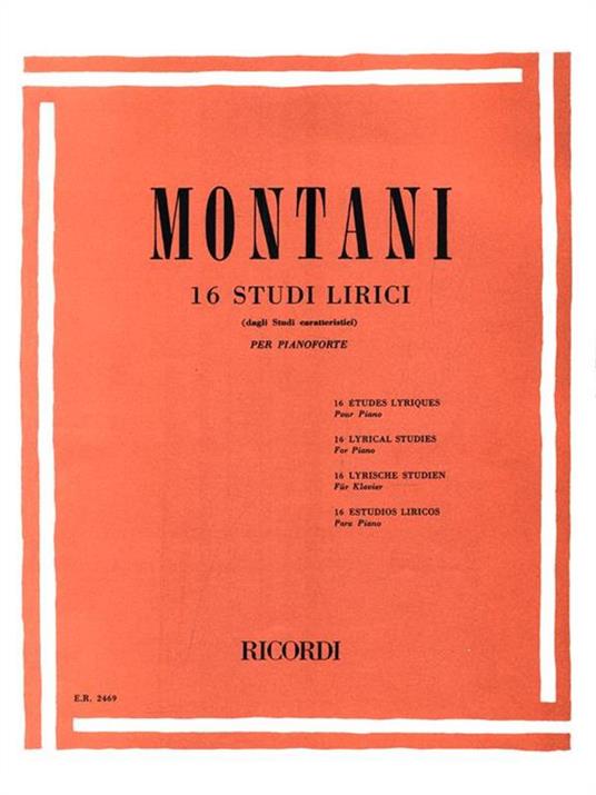  P. Montani - 16 Studi Lirici - Per Pianoforte - copertina
