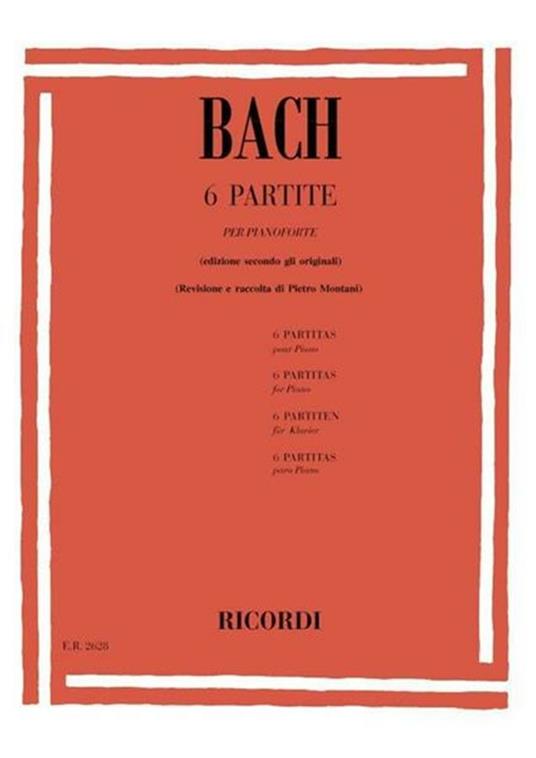  6 Partite Bwv 825. 830. Pianoforte -  Johann Sebastian Bach - copertina