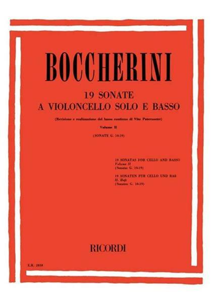  19 Sonate G.10. 19. 1 or 2 Cellos and Piano -  Luigi Boccherini - copertina