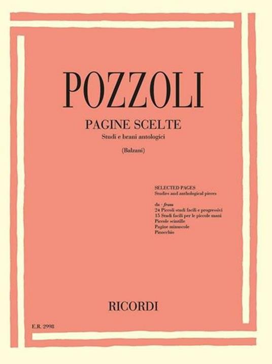  Selected Pages. Studies and anthological Pieces -  Ettore Pozzoli - copertina
