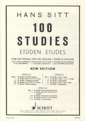  H. Sitt - 100 Etudes - Op. 32 - Vol4 - copertina