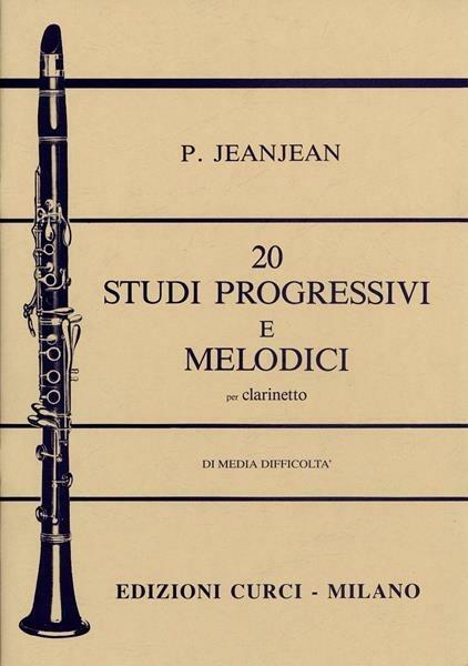  20 studi progressivi e melodici di media difficoltà per clarinetto. Spartito -  Paul Jeanjean - copertina