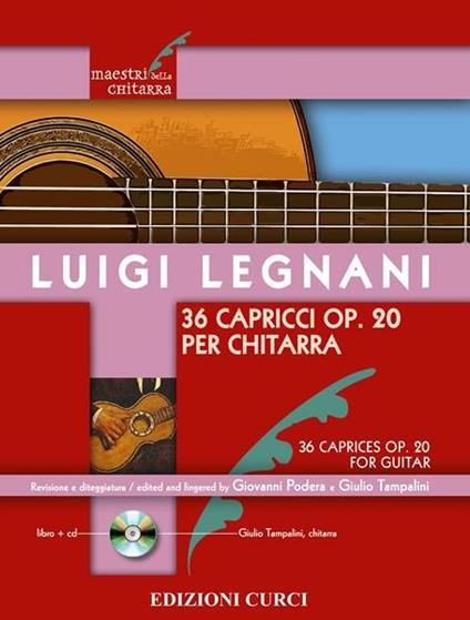  36 capricci Op. 20 per chitarra-36 caprices Op.20 for guitar. Spartito -  Luigi Legnani - copertina