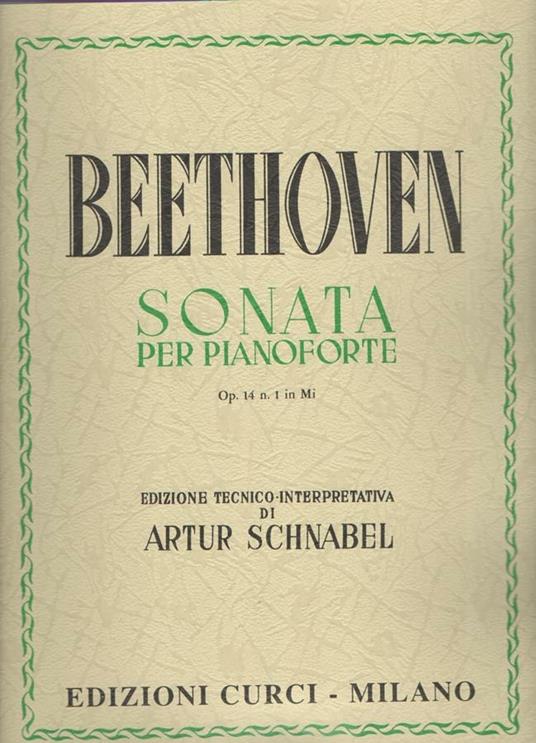  Sonata Op. 14, n. 1 in Mi. Per pianoforte. Spartito -  Ludwig van Beethoven - copertina