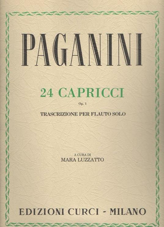  24 Capricci op. 1. Per flauto tarverso. Spartito -  Niccolò Paganini - copertina