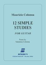  12 Simple Studies For Guitar. Spartiti per Chitarra