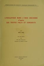 L'esclavage dans l'Inde ancienne d'après les textes palis et sanskrits