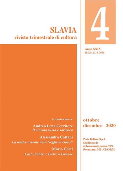 Slavia. Rivista trimestrale di cultura (2020). Vol. 4 - Alessandra Cattani,Mario Corti,Ilaria De Sanctis,Daniele Franzoni - ebook