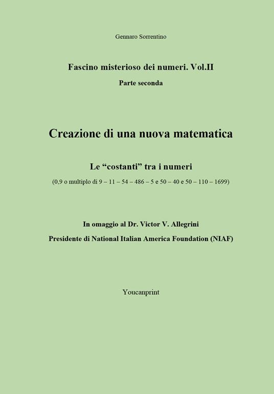 Fascino misterioso dei numeri. Vol. 2: Parte seconda. - Gennaro Sorrentino - copertina