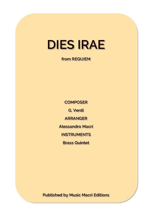 DIES IRAE from REQUIEM by G. Verdi - Alessandro Macrì - ebook