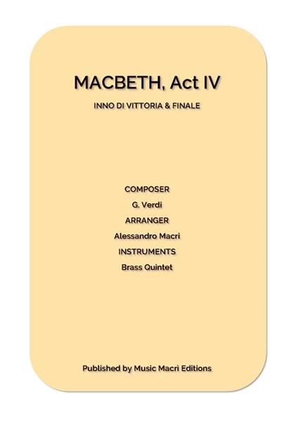 INNO DI VITTORIA & FINALE from MACBETH - Act IV - Alessandro Macrì - ebook