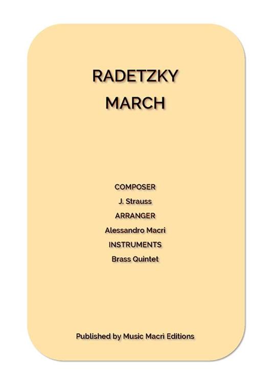 RADETZKY MARCH by J. Strauss - Alessandro Macrì - ebook