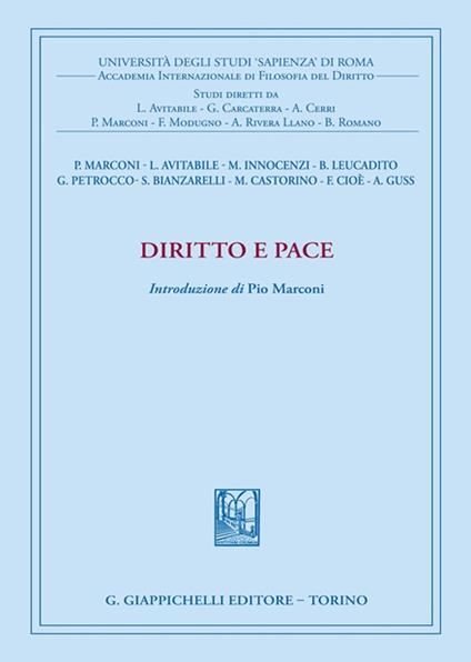 Diritto e pace - Luisa Avitabile,Pio Marconi,Giovanna Petrocco - copertina