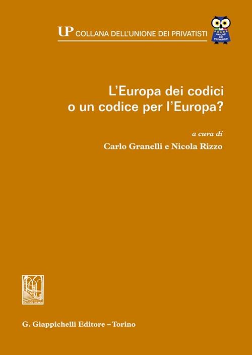 L'Europa dei codici o un codice per l'Europa? - copertina