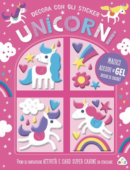 Unicorni. Decora con gli sticker. Ediz. a colori - copertina