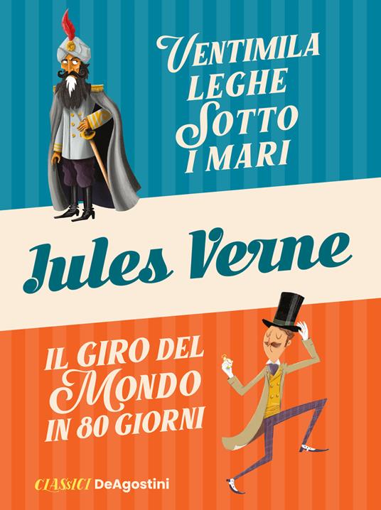 Ventimila leghe sotto i mari-Il giro del mondo in 80 giorni - Jules Verne - copertina