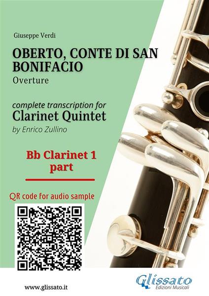 Bb Clarinet 1 part of «Oberto» for Clarinet Quintet. Overture - Giuseppe Verdi - ebook