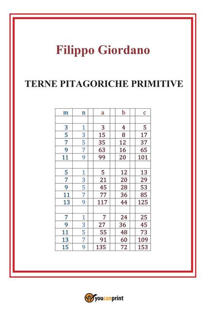 Terne pitagoriche primitive - Filippo Giordano - copertina