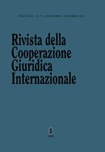 Rivista della Cooperazione Giuridica Internazionale. Quadrimestrale dell'istituto Internazionale di Studi Giuridici (2022). Vol. 72: Settembre-dicembre.