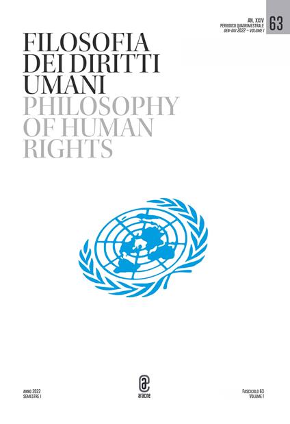 Filosofia dei diritti umani-Philosophy of human rights (2022). Ediz. bilingue. Vol. 63 - copertina