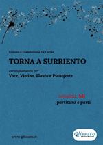 Torna a Surriento. Voce, violino, flauto e pianoforte. Partitura e parti