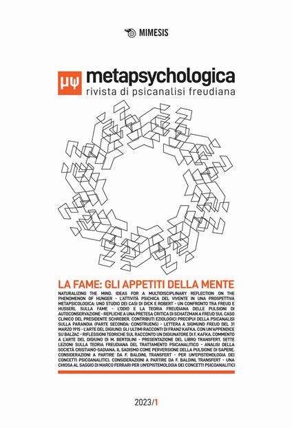 Metapsychologica. Rivista di psicanalisi freudiana (2023). Vol. 1 - copertina