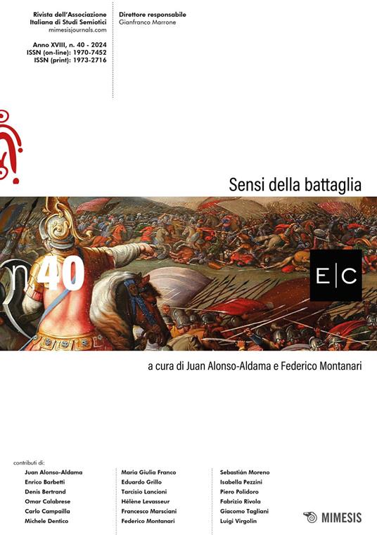E/C. Rivista dell'associazione italiana di studi semiotici. Vol. 40: Sensi della battaglia - copertina