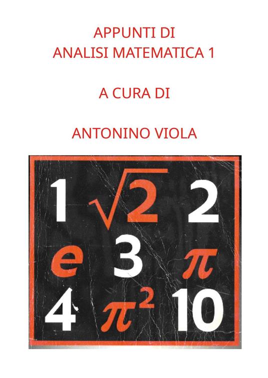 Appunti di analisi matematica. Vol. 1 - copertina