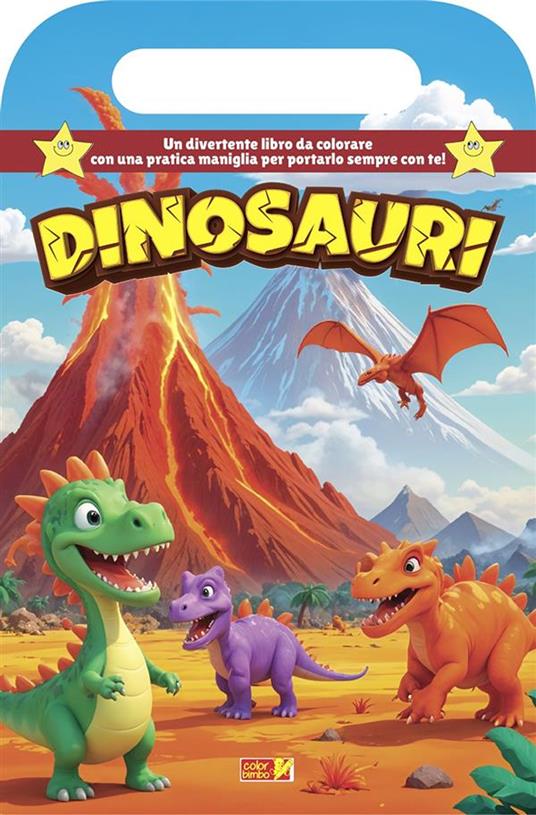 Dinosauri. Libro da colorare con maniglia. Ediz. illustrata - copertina
