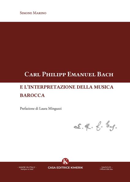 Carl Philipp Emanuel Bach e l'interpretazione della musica barocca - Simone Marino - copertina