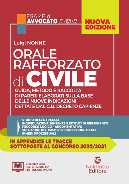 Orale rafforzato di civile - Luigi Nonne - copertina