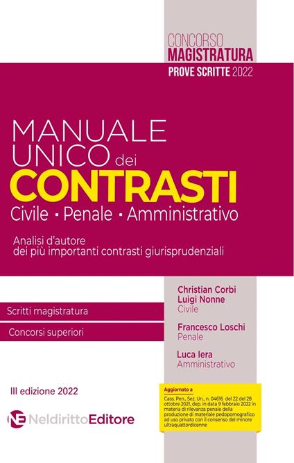 Manuale unico dei contrasti: civile, penale e amministrativo. Scritti magistratura, concorsi superiori - Roberto Garofoli - copertina