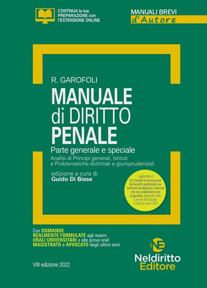 Manuale di diritto penale. Parte generale e speciale. Nuova ediz. Con espansione online - Roberto Garofoli - copertina