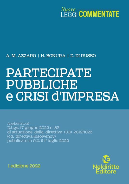 Partecipate pubbliche e crisi d'impresa - A. M. Azzaro,H. Bonura,D. Di Russo - copertina