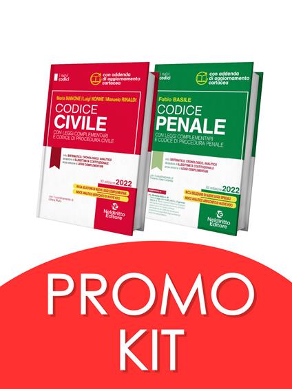 Codice penale con leggi complementari e codice di procedura penale-Codice civile con leggi complementari e codice di procedura civile. Concorso magistratura 2022. Kit. Nuova ediz. - Maria Iannone,Luigi Nonne,Manuela Rinaldi - copertina