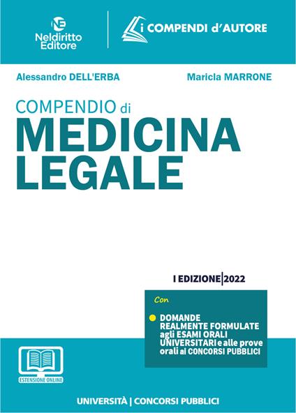 Compendio di medicina legale. Con espansione online - Alessandro Dell'Erba,Maricla Marrone - copertina