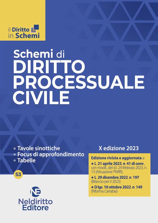 Schemi di diritto processuale civile. Nuova ediz. - copertina