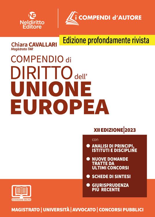 Compendio di diritto dell'Unione Europea. Con espansione online - Chiara Cavallari - copertina