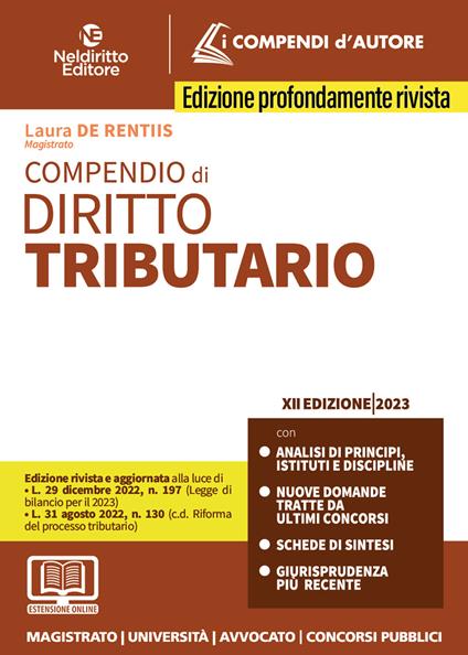 Compendio di diritto tributario. Con espansione online - Laura De Rentiis - copertina