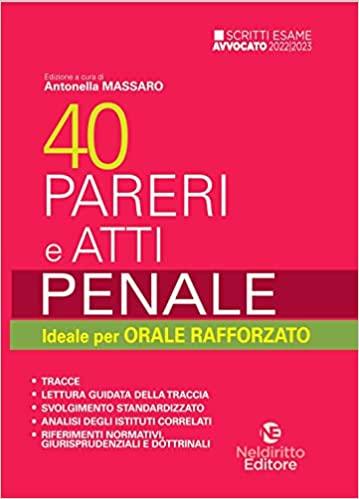 40 pareri e atti. Penale. Ideale per orale rafforzato - copertina