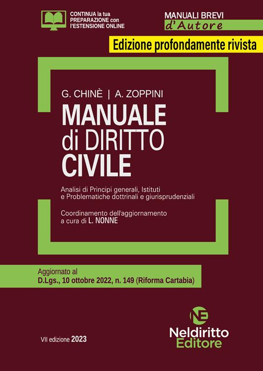 Manuale di diritto civile. Con espansione online - Giuseppe Chinè,Andrea Zoppini - copertina