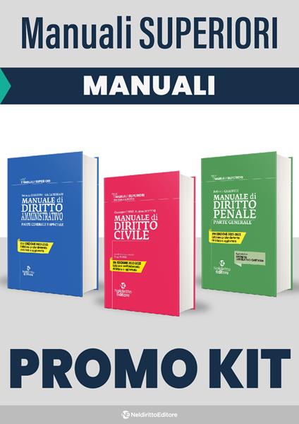 Kit 3 Manuali superiori: Civile-Penale-Amministrativo. Nuova ediz. - copertina